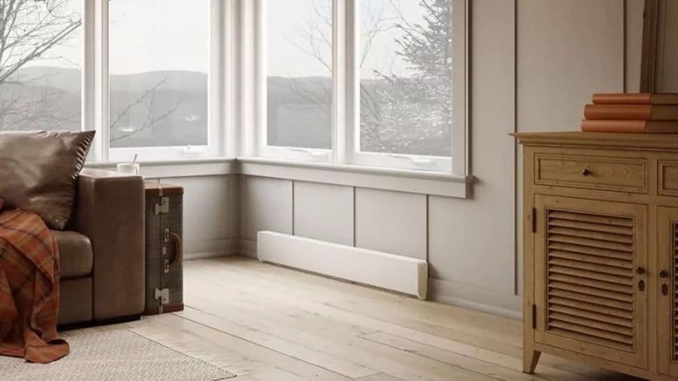 Baseboard heater in a cold room